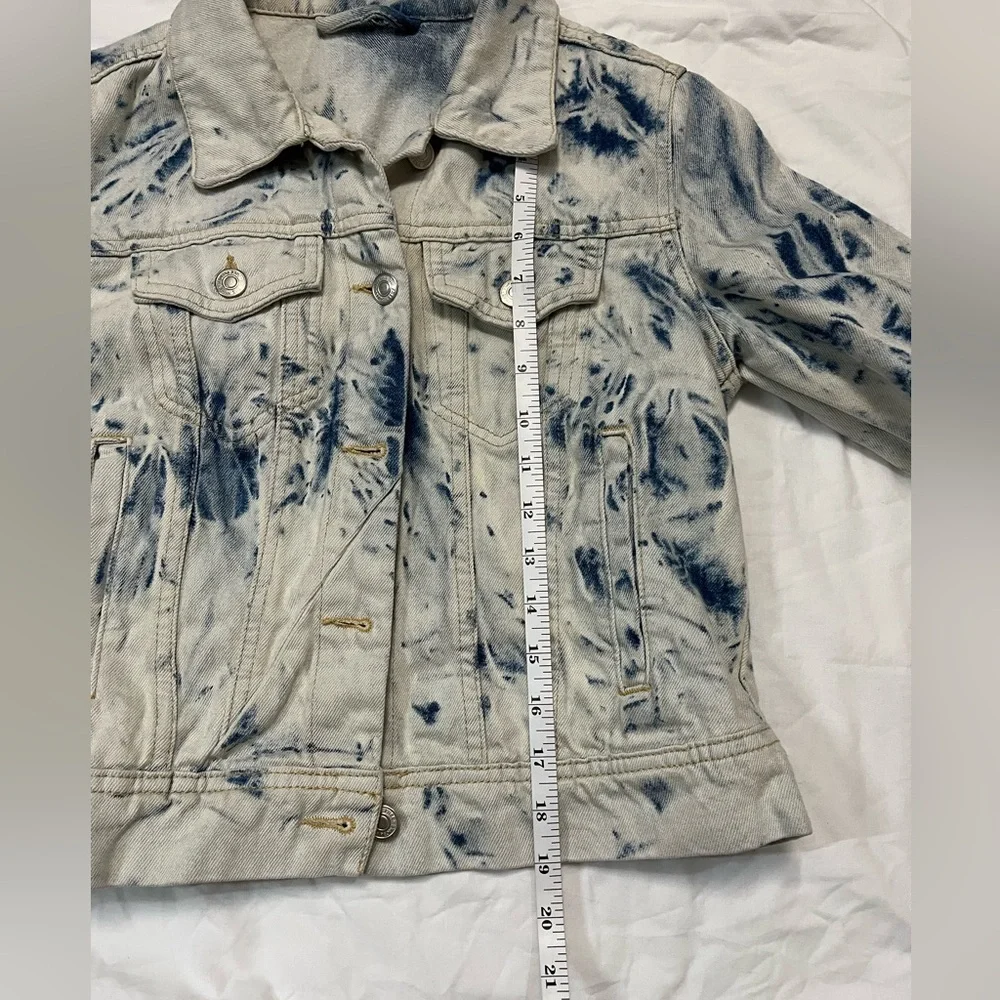 Free People Acid Wash Tie-Dye Jean Jacket Size Small Lightweight Spring Layer - Picture 7 of 7